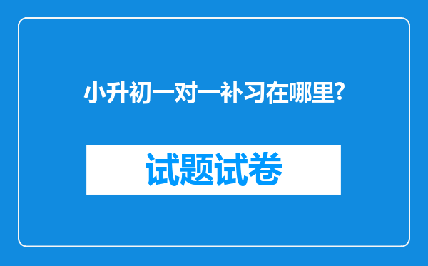 小升初一对一补习在哪里?