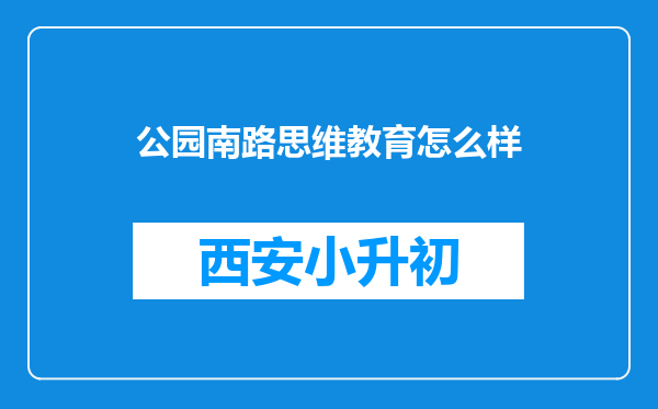 公园南路思维教育怎么样