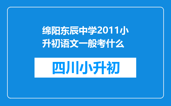 绵阳东辰中学2011小升初语文一般考什么