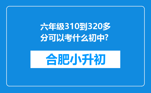 六年级310到320多分可以考什么初中?