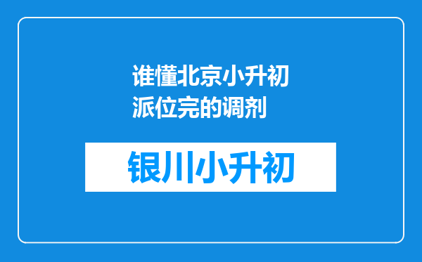 谁懂北京小升初派位完的调剂