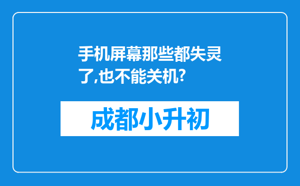 手机屏幕那些都失灵了,也不能关机?