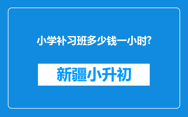 小学补习班多少钱一小时?