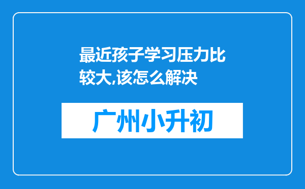 最近孩子学习压力比较大,该怎么解决