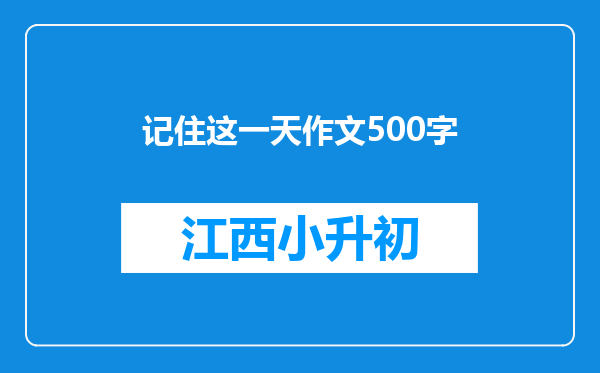 记住这一天作文500字