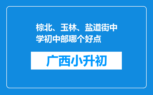 棕北、玉林、盐道街中学初中部哪个好点