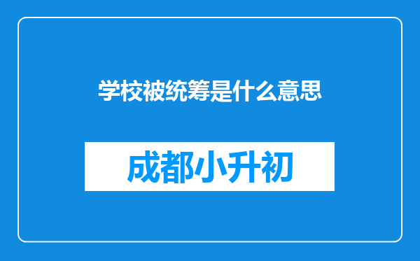 学校被统筹是什么意思