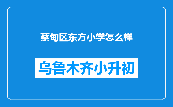 蔡甸区东方小学怎么样