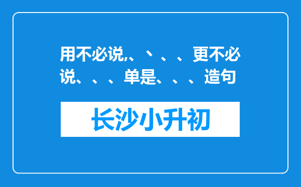 用不必说,、丶、、更不必说、、、单是、、、造句