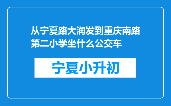 从宁夏路大润发到重庆南路第二小学坐什么公交车