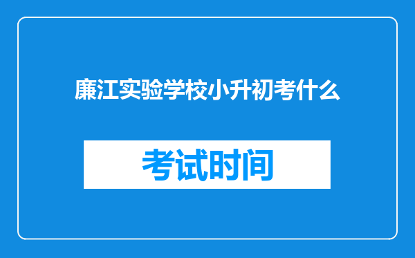 廉江实验学校小升初考什么