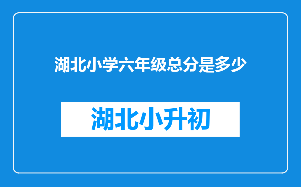 湖北小学六年级总分是多少