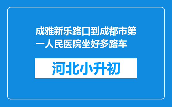 成雅新乐路口到成都市第一人民医院坐好多路车