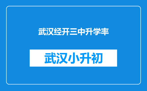 武汉经开三中升学率