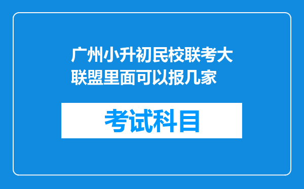 广州小升初民校联考大联盟里面可以报几家