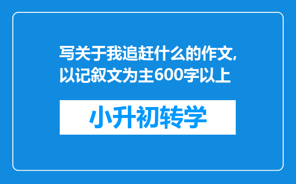 写关于我追赶什么的作文,以记叙文为主600字以上