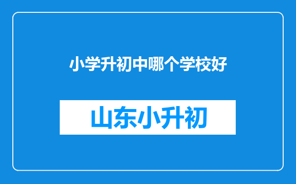 小学升初中哪个学校好