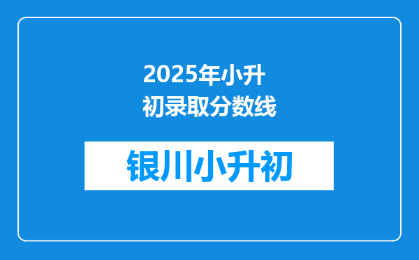 2025年小升初录取分数线