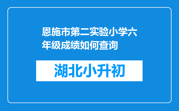 恩施市第二实验小学六年级成绩如何查询