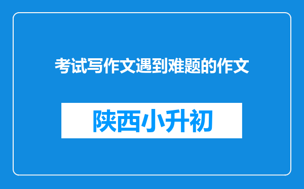 考试写作文遇到难题的作文