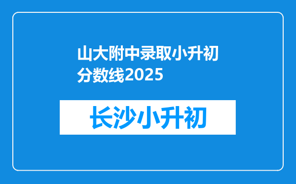 山大附中录取小升初分数线2025