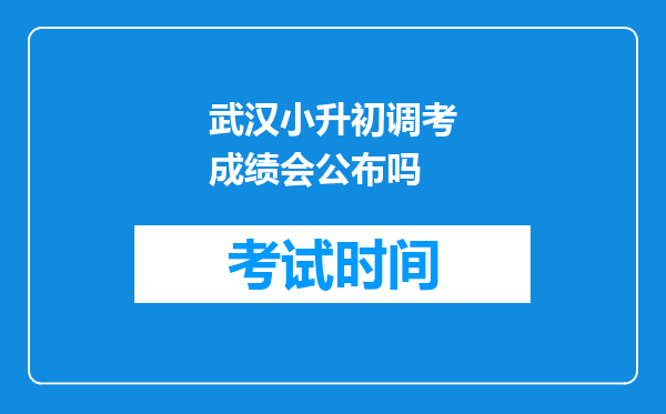 武汉小升初调考成绩会公布吗