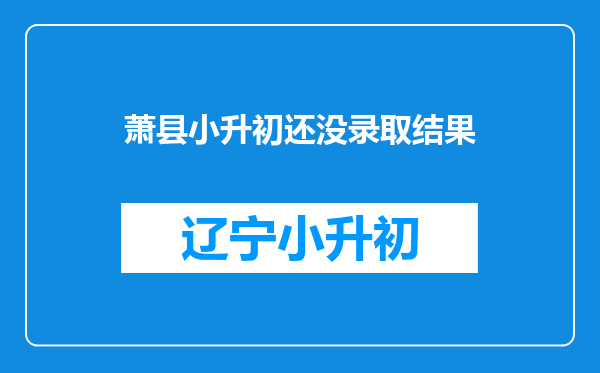 萧县小升初还没录取结果