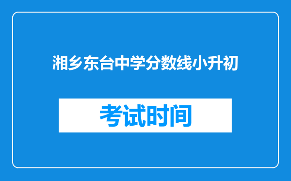 湘乡东台中学分数线小升初