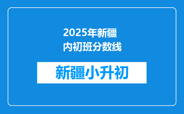 2025年新疆内初班分数线