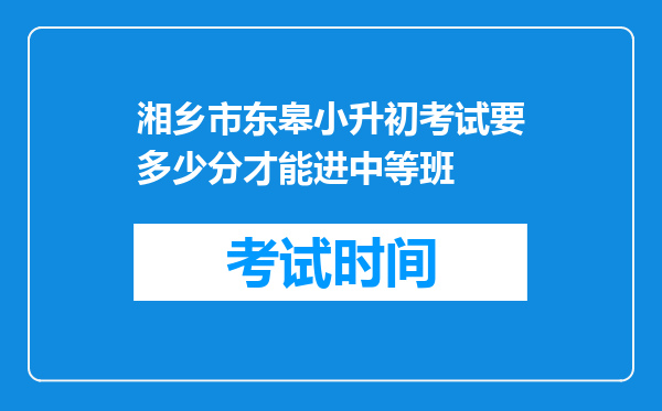 湘乡市东皋小升初考试要多少分才能进中等班