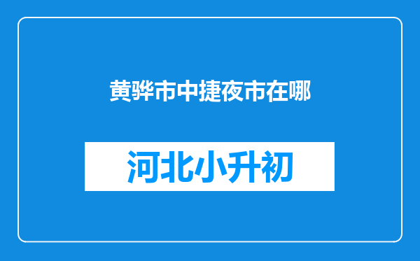 黄骅市中捷夜市在哪