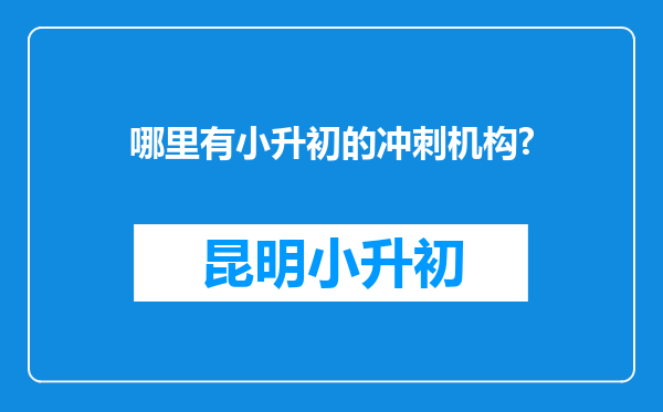 哪里有小升初的冲刺机构?