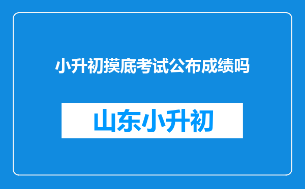 小升初摸底考试公布成绩吗