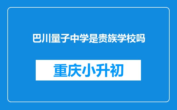 巴川量子中学是贵族学校吗