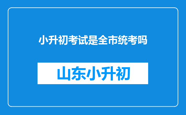 小升初考试是全市统考吗