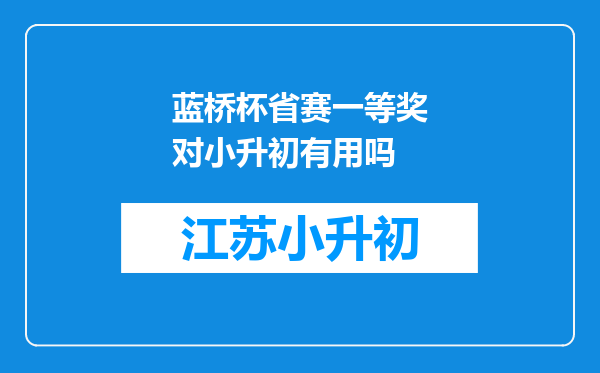 蓝桥杯省赛一等奖对小升初有用吗