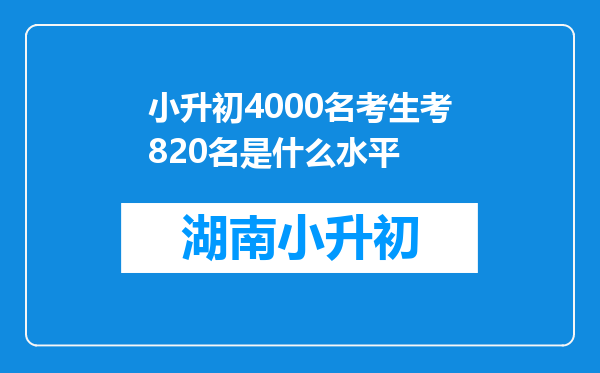 小升初4000名考生考820名是什么水平