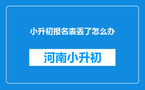 小升初报名表丢了怎么办