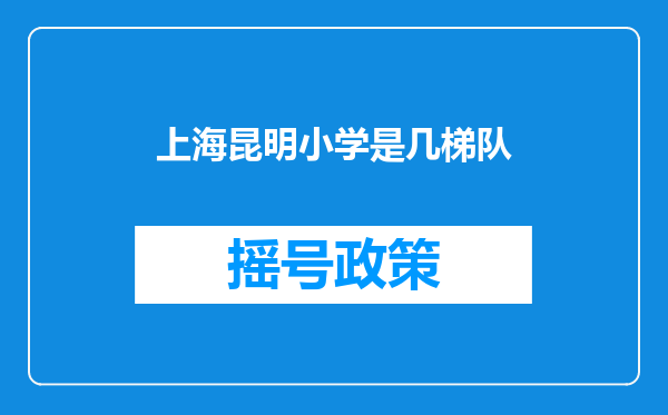 上海昆明小学是几梯队