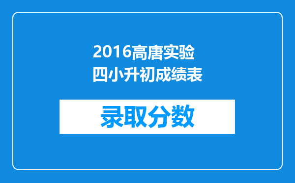 2016高唐实验四小升初成绩表