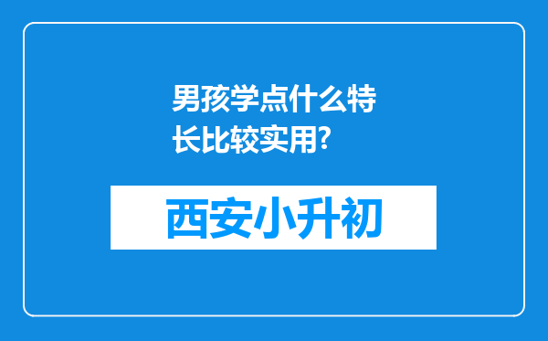 男孩学点什么特长比较实用?