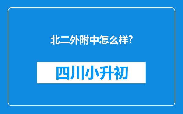 北二外附中怎么样?