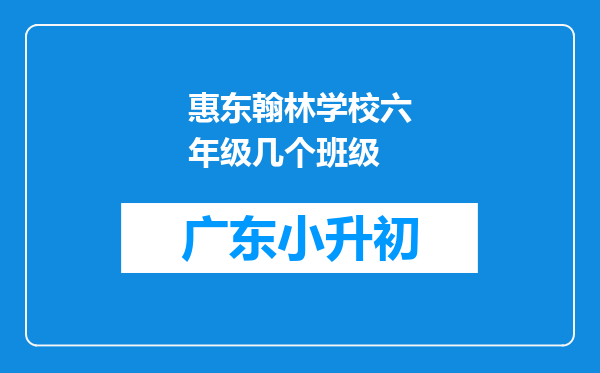 惠东翰林学校六年级几个班级