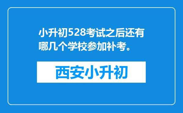 小升初528考试之后还有哪几个学校参加补考。