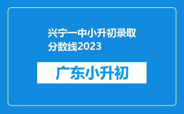 兴宁一中小升初录取分数线2023