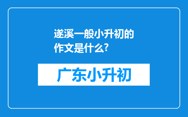 遂溪一般小升初的作文是什么?