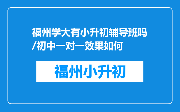 福州学大有小升初辅导班吗/初中一对一效果如何