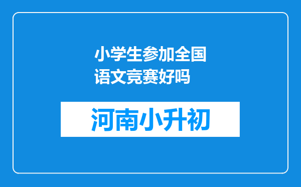 小学生参加全国语文竞赛好吗