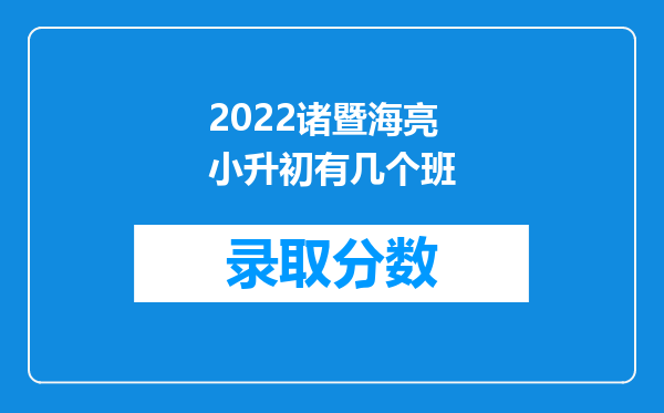 2022诸暨海亮小升初有几个班