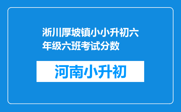 淅川厚坡镇小小升初六年级六班考试分数